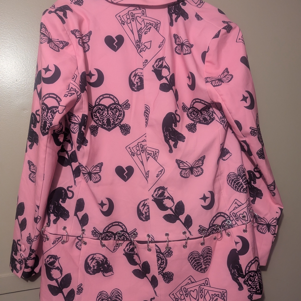 Vibrant Pink Graphic Women's Blazer - Picture 2 of 5